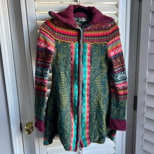 IVKO 100% wool knit sweater jacket / coat